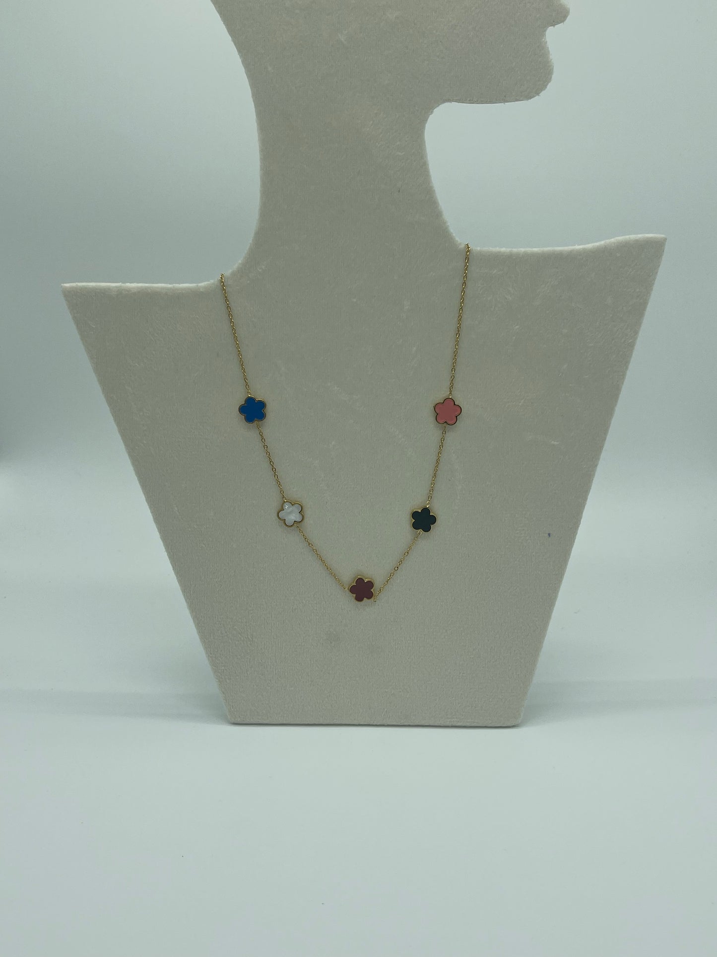 Multicolor Small Clover Necklace