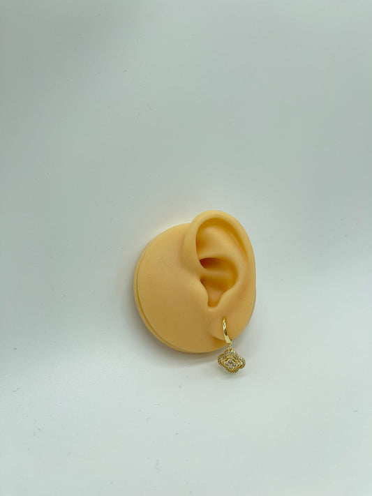 Rhinestone clover hoops