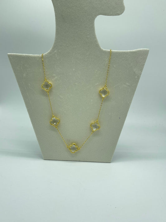 Crystal clover necklace