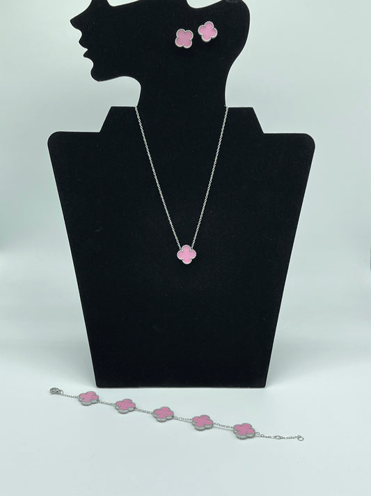 Silver and Pink 3 piece Set