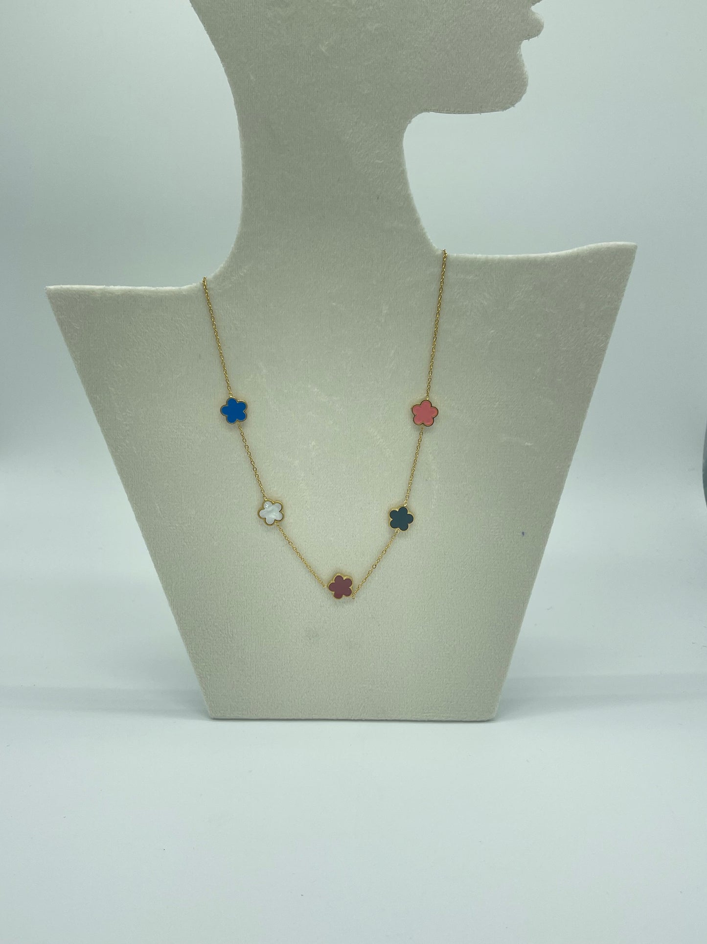 Multicolor Small Clover Necklace